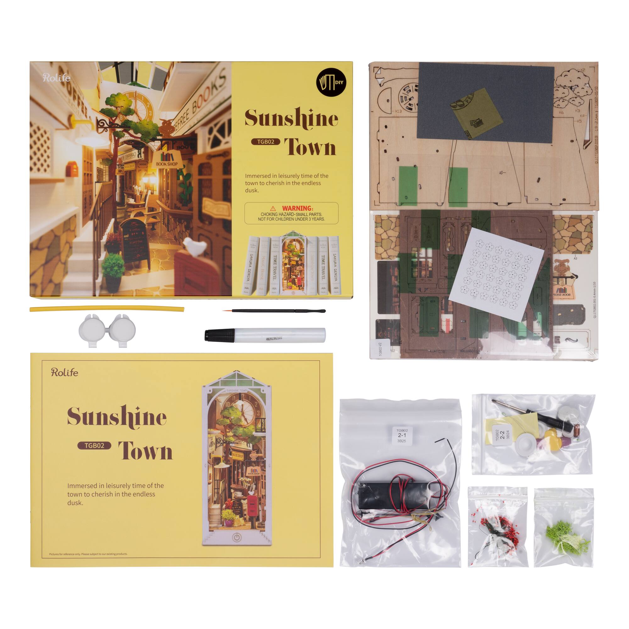 Rolife® Sunshine Town DIY Book Nook Shelf Insert Kit